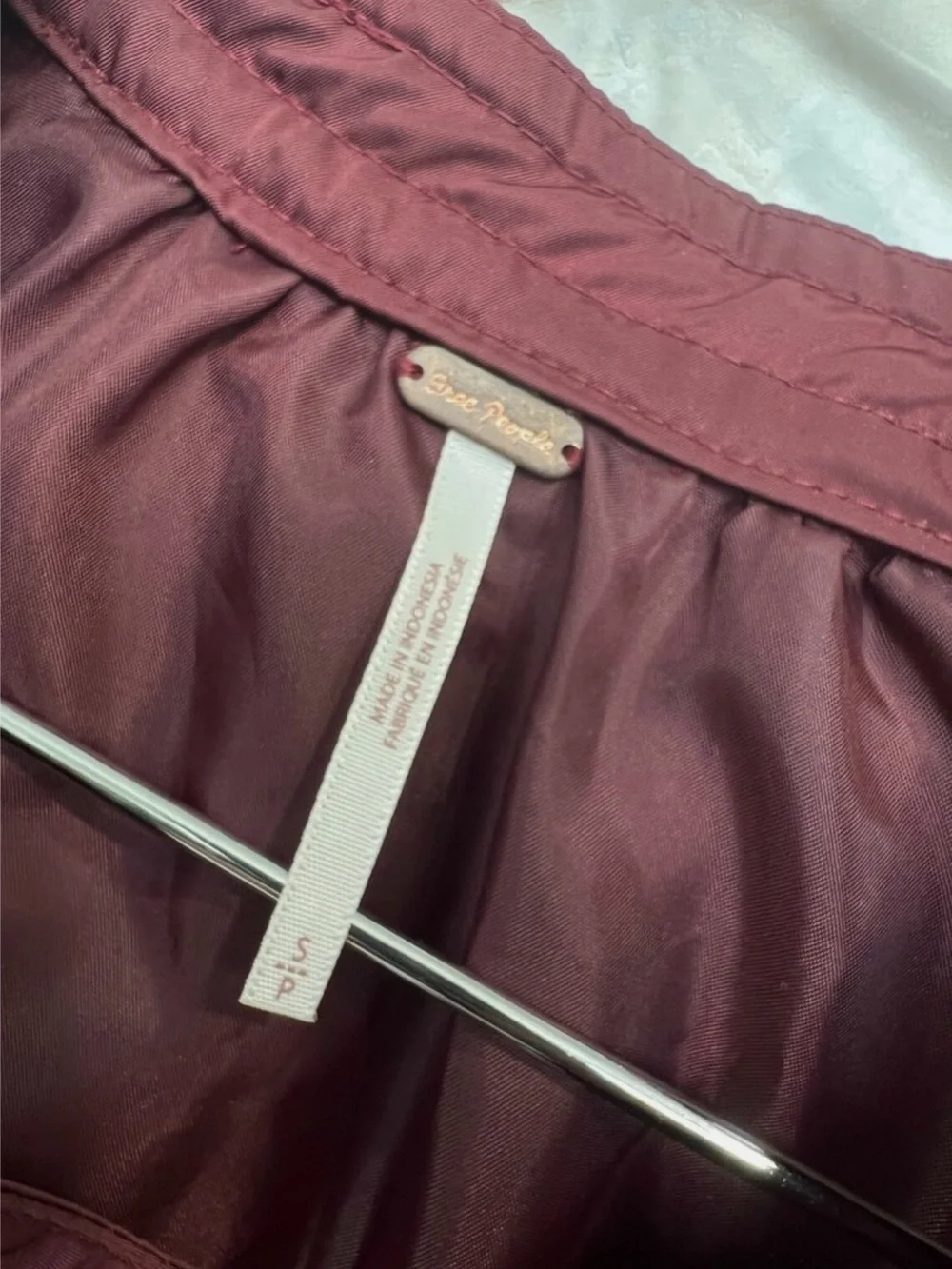 Free People Wine Red Bomber Jacket